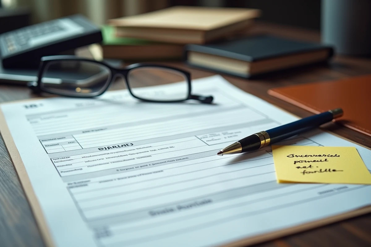 Gros plan sur un formulaire de déclaration d'impôts français avec un stylo et des notes manuscrites indiquant comment remplir la case 2BH